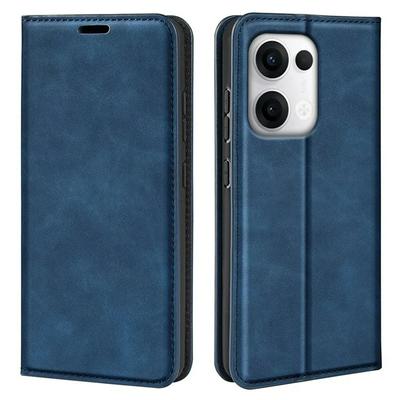 For Oppo Reno 13 Pro Skin Feel Magnetic Attraction Flip Leather Wallet Case with Card Slot and Stand