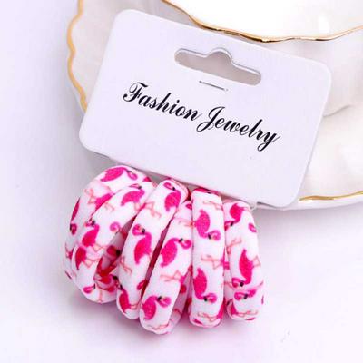 6 Pcs / Pack Cotton Print Floral High Elastic Elegance Hair Bands Hair Rings Hair Gum for Women Girls Hair Accessories