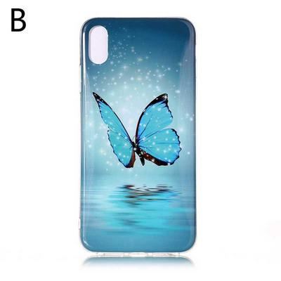 Colored Painting Fluorescence Noctilucent TPU Luminous Back Cover Case for iPhone X / XS