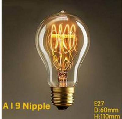 Tungsten Bulb 40W E27 220V Vintage Edison Bulb Antique Industrial Style Bulb Engineering Bulb Villa Bulb