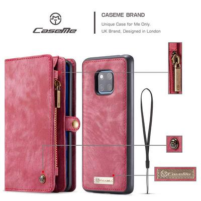 CaseMe 008 Series Folio Zipper Wallet Style Detachable 2 in 1 with Flip Credit Card Slots Holder TPU + PU Leather Cover Case for Huawei Mate 20 Pro