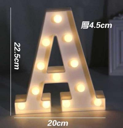 White Plastic 26 Letter LED Night Light Marquee Sign Alphabet Lighting Lamp Home Club Outdoor Indoor Wall  