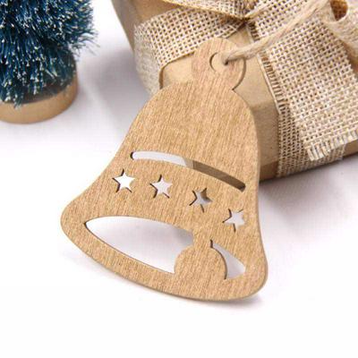 10PCS DIY Christmas Snowflakes Deer Tree Wooden Pendants  Xmas Tree Ornaments  