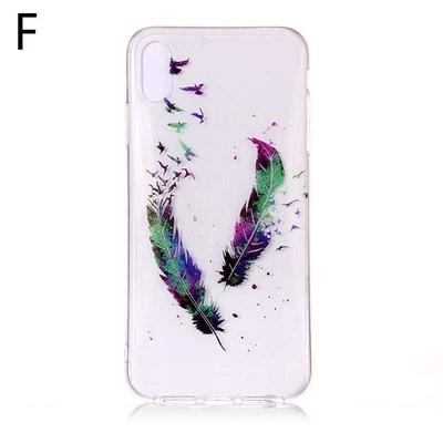Colored Painting Planet Bling Glitter Powder Transparent Soft TPU Back Cover Case for iPhone X / XS