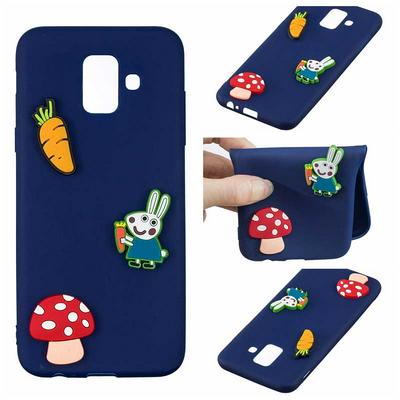 3D Cartoon Patch  Pattern Anti-Scratch Soft Silicone Back Cover Protecting Case for Samsung Galaxy J6 2018
