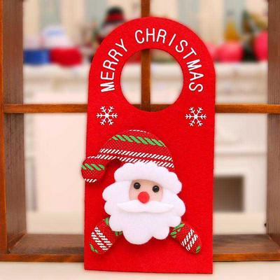 Santa Claus Snowman Pendants Christmas Door Handle Hanging Welcome Decoration 