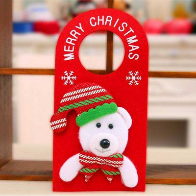 Santa Claus Snowman Pendants Christmas Door Handle Hanging Welcome Decoration 