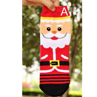 Christmas Series Santa Claus Reindeer Snowman Bear Pattern Women Winter Mid Tube Warm Cotton Socks Christmas Gift 