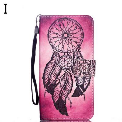 Cloth Texture Colored Painting Side Flip PU Leather + Soft TPU Magnetic Buckle with Wrist Strap Wallet Card Slots and Stand Case for iPhone Xs Max 6.5