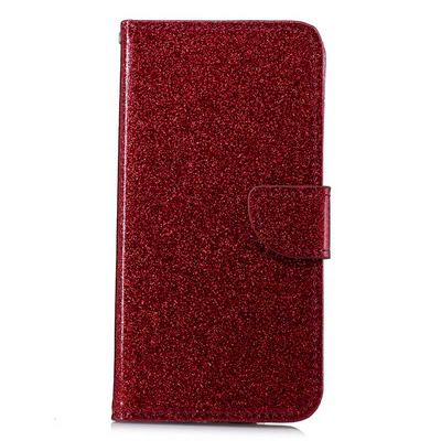 Bling Style Glitter Powder PU Leather + Soft TPU with Wallet Card Holder and Magnetic Buckle Case for Huawei Y6 (2018)