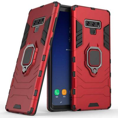 Black Leopard Series Armor 2 in 1 Detachable with Finger Ring Bracket Viewing Stand Support Hard PC + Soft TPU Hybrid Back Cover Case for Samsung Galaxy Note 9