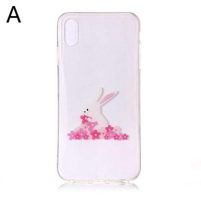 Sakura Colored Painting Transparent Soft TPU Back Cover Case for iPhone X / XS