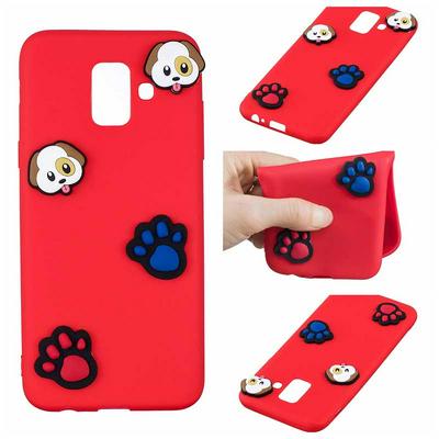 3D Cartoon Patch  Pattern Anti-Scratch Soft Silicone Back Cover Protecting Case for Samsung Galaxy J6 2018