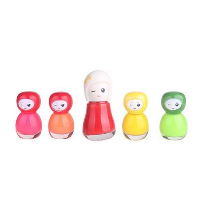 BK 5pcs Enamel Dolls Bottle Non-Toxic Kids Adult Peel-Off Nail Polish Set Makeup Nail Art Varnish for Christmas Birthday Gift