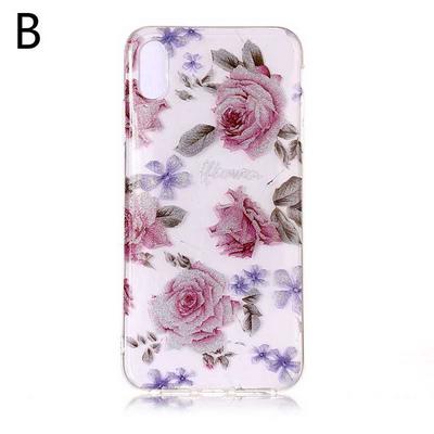 Colored Painting Planet Bling Glitter Powder Transparent Soft TPU Back Cover Case for iPhone X / XS