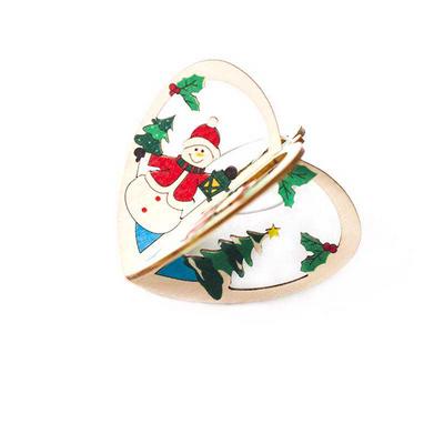 3D Wooden Pendants DIY Star Heart Christmas Party Decorations Xmas Tree Ornaments  