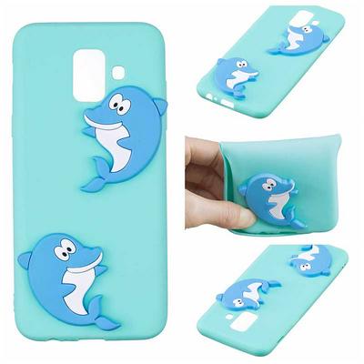 3D Cartoon Patch  Pattern Anti-Scratch Soft Silicone Back Cover Protecting Case for Samsung Galaxy J6 2018