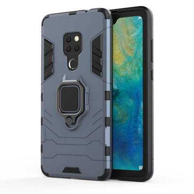 Black Leopard Series Armor 2 in 1 Detachable with Finger Ring Bracket Viewing Stand Support Hard PC + Soft TPU Hybrid Back Cover Case for Huawei Mate 20