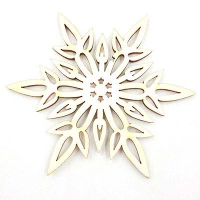 10Pcs Rustic Wood Embellishments Snowflake Pendant Christmas Decorations For Home Xmas Tree Hanging Ornament Decor