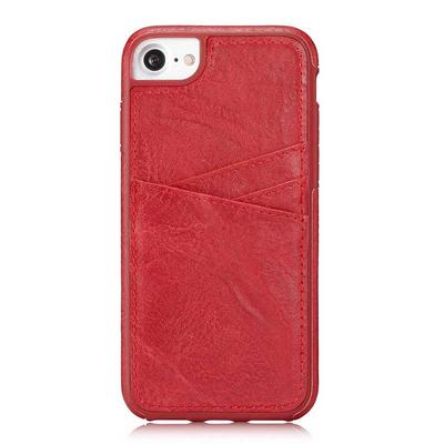 Solid Color Luxury with Three Card Slots Behind Leather Coated Soft TPU Back Cove Case for iPhone 7 / 8