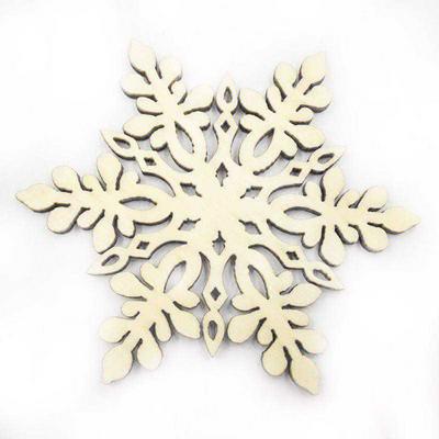 10Pcs Rustic Wood Embellishments Snowflake Pendant Christmas Decorations For Home Xmas Tree Hanging Ornament Decor