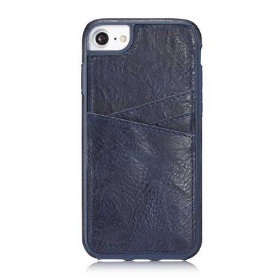 Solid Color Luxury with Three Card Slots Behind Leather Coated Soft TPU Back Cove Case for iPhone 7 / 8
