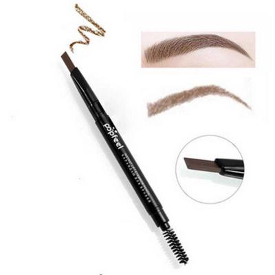 Popfeel Double-Headed Automatic Makeup Fine Sketch Long Lasting Waterproof Sweat-Proof Not Blooming Liquid Eyebrow Pencil with Eyebrow Brush 