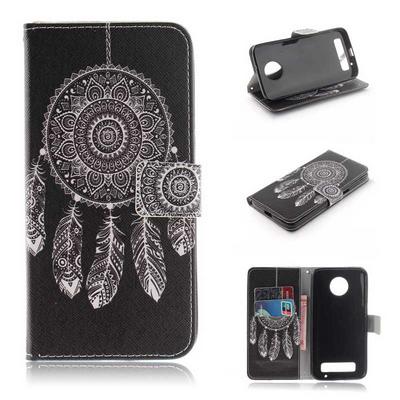 Color Painted Side Flip PU Leather + Soft TPU Card Slots with Magnetic Buckle and Stand Wallet Protective Case for Motorola Moto Z3 Play