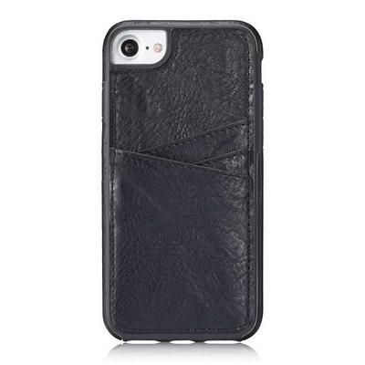 Solid Color Luxury with Three Card Slots Behind Leather Coated Soft TPU Back Cove Case for iPhone 7 / 8