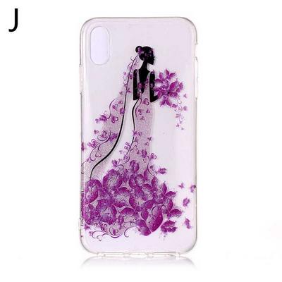 Colored Painting Planet Bling Glitter Powder Transparent Soft TPU Back Cover Case for iPhone X / XS