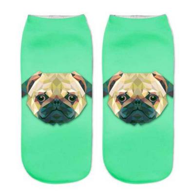 1 Pair One-Size 3D Print Animal Dog Pattern Unisex Adult Polyester Sweat-Absorbent Socks