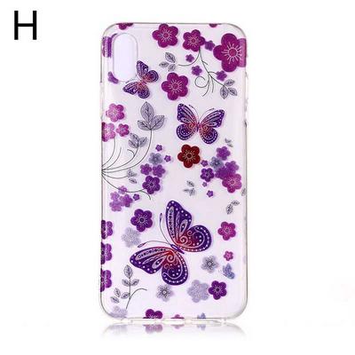 Colored Painting Planet Bling Glitter Powder Transparent Soft TPU Back Cover Case for iPhone X / XS