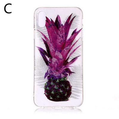 Colored Painting Planet Bling Glitter Powder Transparent Soft TPU Back Cover Case for iPhone X / XS