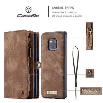 CaseMe 008 Series Folio Zipper Wallet Style Detachable 2 in 1 with Flip Credit Card Slots Holder TPU + PU Leather Cover Case for Huawei Mate 20 Pro