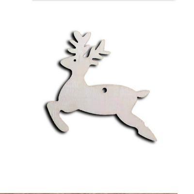 10PCS Snowflake Star Santa Claus Boots Bells Christmas Tree Hanging Wooden Decorations 