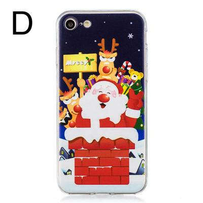 Christmas Tree Claus Colored Painting Ultrathin Soft TPU Back Cover Case for iPhone 7 / 8 