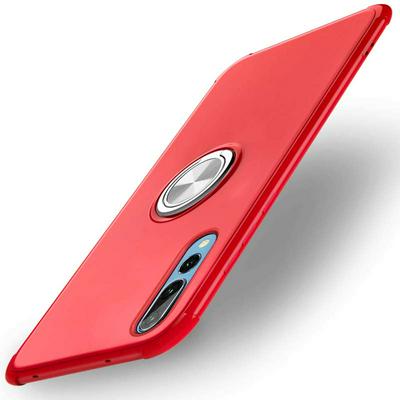 Solid Color with Stand Support Ring Soft TPU Back Cover Protective Case Ultrathin with Wireless Charging Function for Huawei P20 Pro