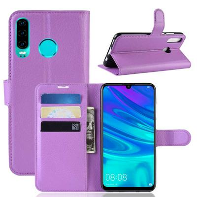 Litchi Pattern Anti-Drop Side Flip PU Leather + Soft TPU Card Slots with Stand and Magnetic Buckle Wallet Protective Case for Huawei P30 Lite