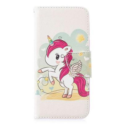  The 7th Elephant Panda Flamingo Colored Painting with Wallet Card Slots Stand Magnetic Flip PU Leather + TPU Back Cover Case for Nokia 7.1 