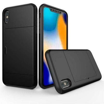 Armor 2 in 1 Shockproof with Slide Card Slot Hard PC + Soft TPU Back Cover Protective Case for iPhone XR 6.1 
