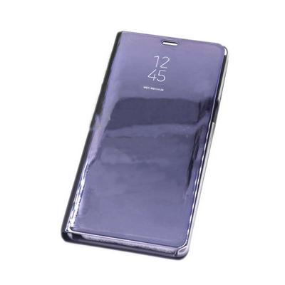 Clear View Cover Electroplated Mirror Translucent PU Leather + PC with Triangle Viewing Stand Flip Case for Samsung Galaxy Note 8 