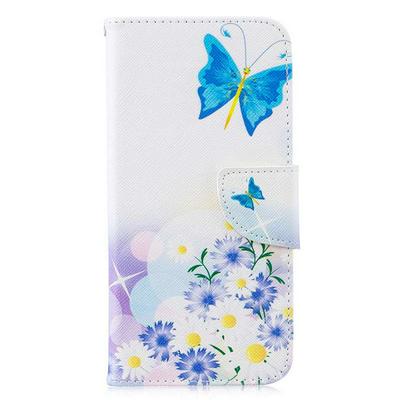 Colored Painting Shockproof Anti-Scratch Side Flip PU Leather + Soft TPU Card Slots with Magnetic Buckle and Stand Wallet Protective Case for Huawei P30 Lite