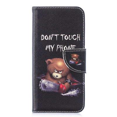 Plum Bear Feat Giraffe Color Painting Wallet Style PU Leather + Soft TPU Card Holder with Stand and Magnetic Buckle Case for Nokia 7.1