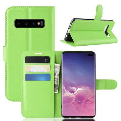 Litchi Pattern Shockproof Side Flip PU Leather + Soft TPU Card Slots with Stand and Magnetic Buckle Wallet Protective Case for Samsung Galaxy S10+ / S10 Plus