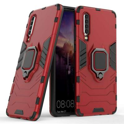 Black Panther 3 in 1 Detachable Hard PC + Soft TPU Hybrid with Magnetic Ring Holder Back Cover Protective Case for Huawei P30
