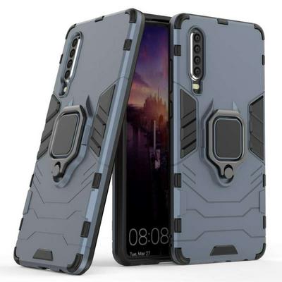 Black Panther 3 in 1 Detachable Hard PC + Soft TPU Hybrid with Magnetic Ring Holder Back Cover Protective Case for Huawei P30