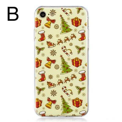 Christmas Tree Claus Colored Painting Ultrathin Soft TPU Back Cover Case for iPhone 7 / 8 