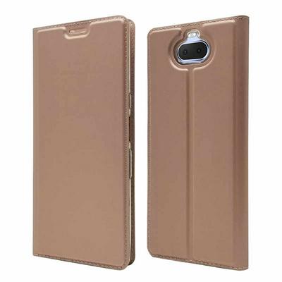 Voltage Solid Color Side Flip Shockproof PU Leather + Transparent Soft TPU with Card Slot and Stand Protective Case for Sony Xperia 10 / XA3