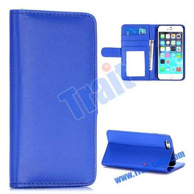 Fashion Wallet Style Card Slot Magnetic Flip Stand PC+PU Leather Case for iPhone 6 6S 4.7 inch(Blue)