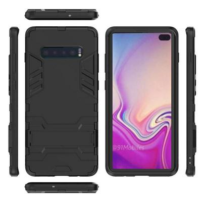 King Kong Series Shockproof 3 in 1 Detachable Hard PC + Soft TPU with A Kickstand Back Cover Protective Case for Samsung Galaxy S10+ / S10 Plus